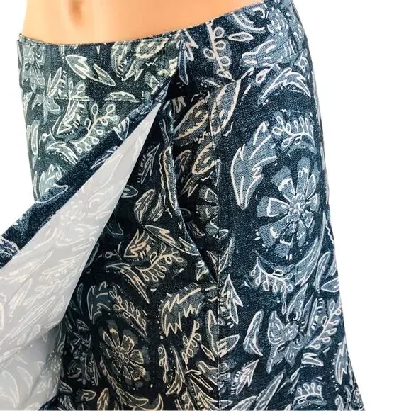 Rip Skirt Blue Rustica Denim Print Adjustable Wrap Waist Lightweight Comfort - Picture 4 of 16